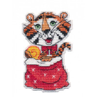 Набор для вышивания крестиком "Магнит. Денежный тигр", счетная схема, 5,5x8,8см