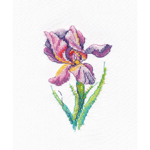 Oven counted cross stitch kit "Embroider on clothes. Rainbow Flower", 7x11cm, DIY