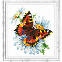 Magic Needle Zweigart Edition Kreuzstich Set "Schmetterling und Gänseblümchen", Zählmuster, 17x18cm