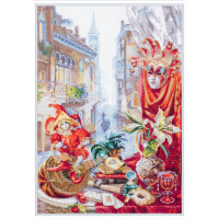 Magic Needle Zweigart Set punto croce edizione "Carnevale di Venezia", schema di conteggio, 30x45cm