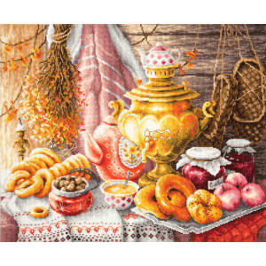 Magic Needle Zweigart Edition counted cross stitch kit "Tea Time", 40x34cm, DIY