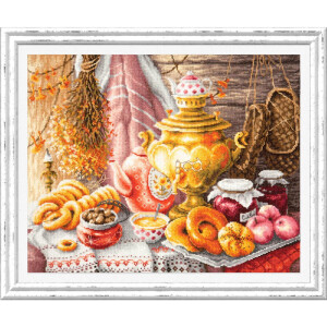 Magic Needle Zweigart Edition counted cross stitch kit "Tea Time", 40x34cm, DIY