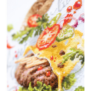 Magic Needle Zweigart Edition counted cross stitch kit "Burger Lunch", 19x22cm, DIY