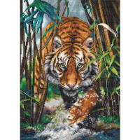 Luca-S counted cross stitch kit "Gold Collection The Tiger", 25x35cm, DIY