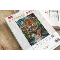 Luca-S counted cross stitch kit "Gold Collection The Tiger", 25x35cm, DIY