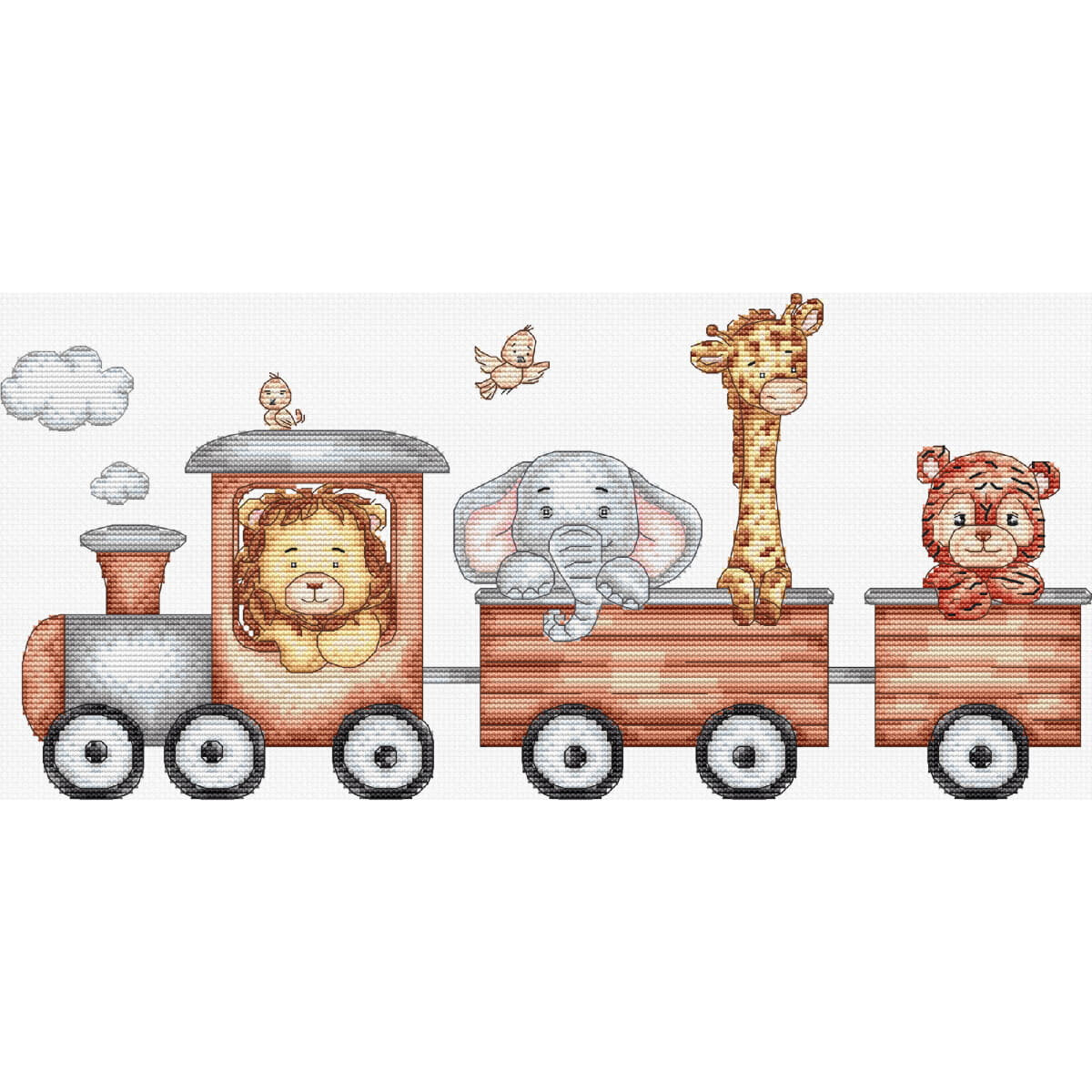 An enchanting illustration of a toy train with different...