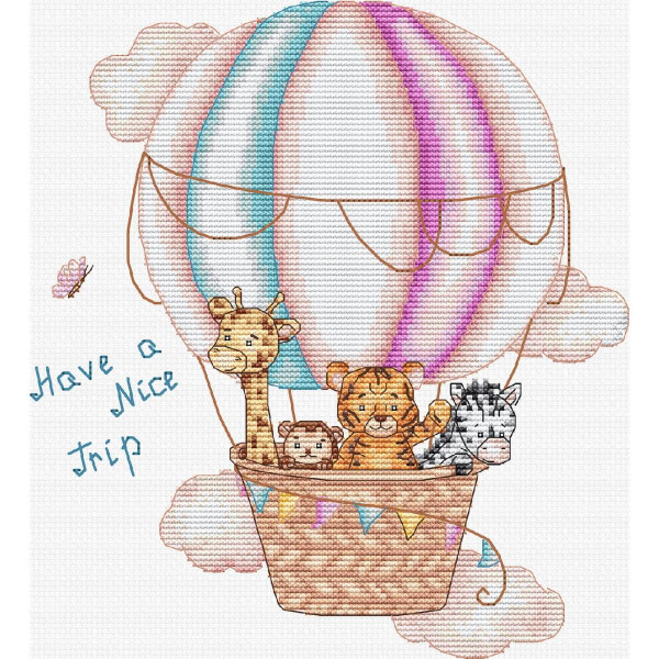 Luca-S counted cross stitch kit "Have a nice Trip", 18x20cm, DIY