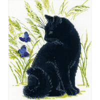 Riolis Juego de punto de cruz "Gato negro", dibujo para contar, 24x30cm