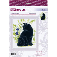 Riolis Set punto croce "Gatto nero", schema di conteggio, 24x30cm