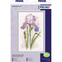 Panna Kit de point de croix "Aquarelle Iris", motif à compter, 16,5x26cm
