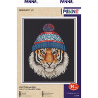 Panna Kit de point de croix "Theo le tigre sportif", motif à compter, 21,5x29cm
