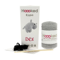 Hoooked Crochet Set Amigurumi Rhino Dex Gris diy