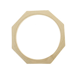 Hoooked macramé houten ring vierkant, 7cm diam. 1 st.