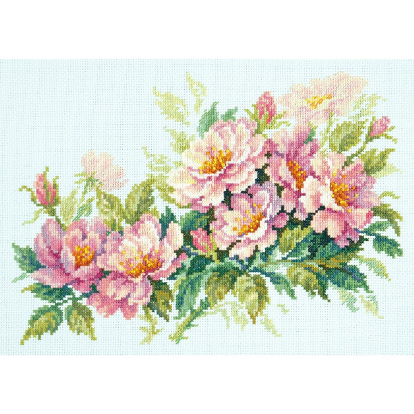 Magic Needle Zweigart Edition counted cross stitch kit "Dog-rose Flowers", 30x20cm, DIY