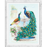 Magic Needle Zweigart Edition counted cross stitch kit "Peacocks", 30x40cm, DIY