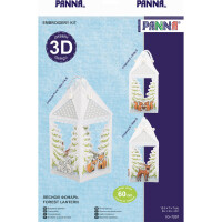 Panna Kit de point de croix "Lanterne de forêt 3D-Design", modèle à compter, 15,5x7x7cm