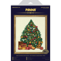 Набор для вышивания крестом Panna "Золотая серия Викторианская рождественская елка", счетная схема, 20x25 см