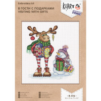 Klart Kit de point de croix "Visite avec cadeaux", modèle à compter, 18,5x21cm