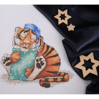 Klart counted cross stitch kit "Sleepy Tiger", 17x16cm, DIY
