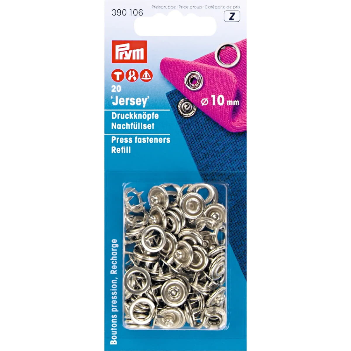 Prym Boutons-pression Jersey sans couture, 10mm,...