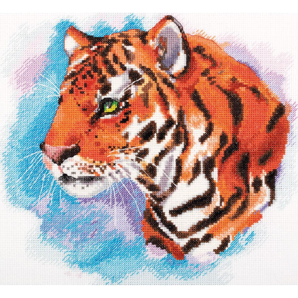 Set punto croce Panna "Watercolour Tiger", schema di conteggio, 25x25cm