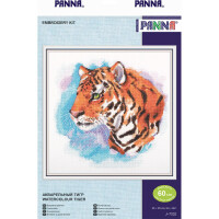 Panna counted cross stitch kit "Watercolour Tiger", 25x25cm, DIY