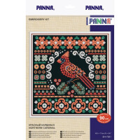 Panna Kit de points plats "Roter Kardinal", motif à compter, 16,5x17cm