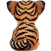 Panna kruissteekset "Kleine tijger 3D ontwerp", telpatroon, 8x10cm