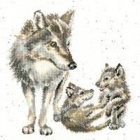 Bothy Threads counted cross stitch kit "Wolf Pack", XHD94, 26x26cm, DIY