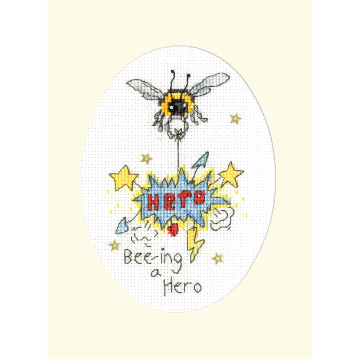 В пакете вышивки от Bothy Threads изображена пчела,...