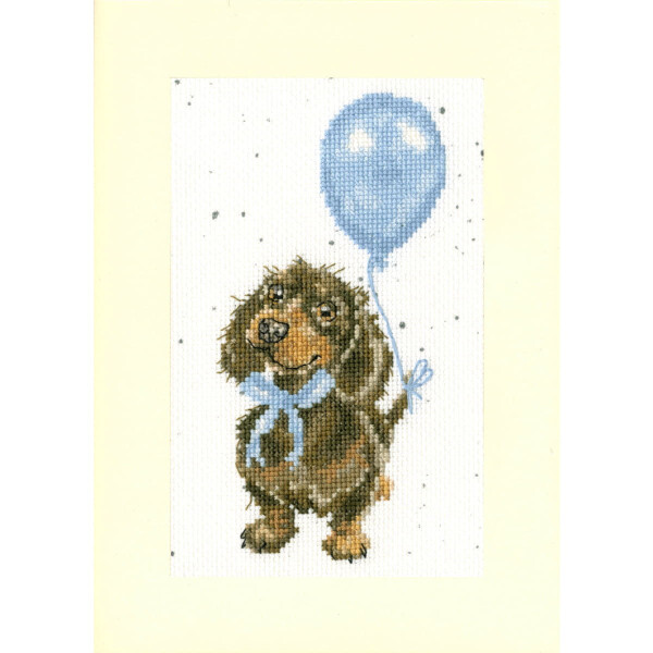 Bothy Threads  greating card counted cross stitch kit "Welcome Little Sausage", XGC33, 10x16cm, DIY