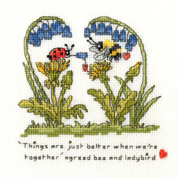 Bothy Threads counted cross stitch kit "Better Together", XETE4, 12x12cm, DIY