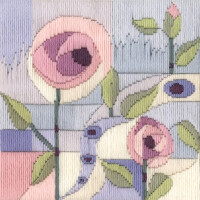 Bothy Threads Kit point long "Tonnelle de roses", image à broder préimprimée, lsmk1, 18x18cm