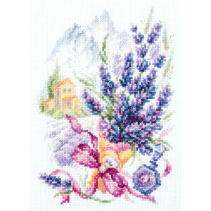 Magic Needle Zweigart Set punto croce edizione "Mountain Lavender", schema di conteggio, 15x21cm