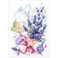 Magic Needle Zweigart Edition counted cross stitch kit "Mountain Lavender", 15x21cm, DIY