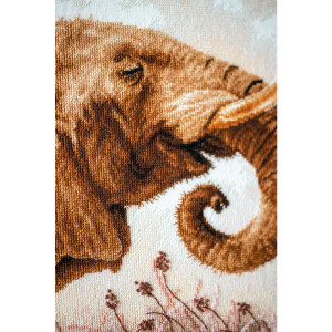 Lanarte counted cross stitch kit "Animals An elephant call", 43x26cm, DIY