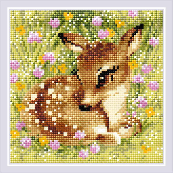Riolis diamond mosaic kit "Little Deer", 20x20cm, DIY