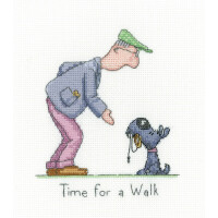 Heritage counted cross stitch kit Aida "Time for a Walk", GYTW1614-A, 11,5x13,5cm, DIY