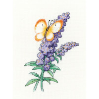 Set punto croce Heritage Aida "Summer Lilac Butterfly", schema da contare, pubb1611-a, 12x17cm