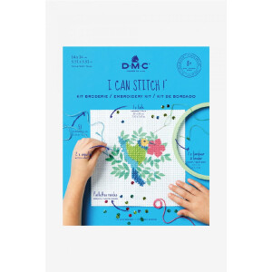 DMC stamped half stitch kit with plastic hoop "Colibri", 14x14cm, DIY