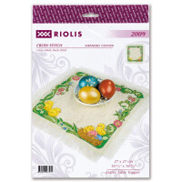Riolis Kit de point de croix "Décoration de table de Pâques", motif à compter, 27x27cm