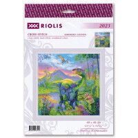Riolis counted cross stitch kit "The Era of Dinosaurs", 40x40cm, DIY