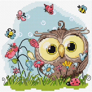 Luca-S counted cross stitch kit "Happy Owl",...