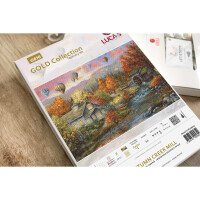 Luca-S Комплект гобеленов "Осенняя водяная мельница", счетный крест, 34x24 см