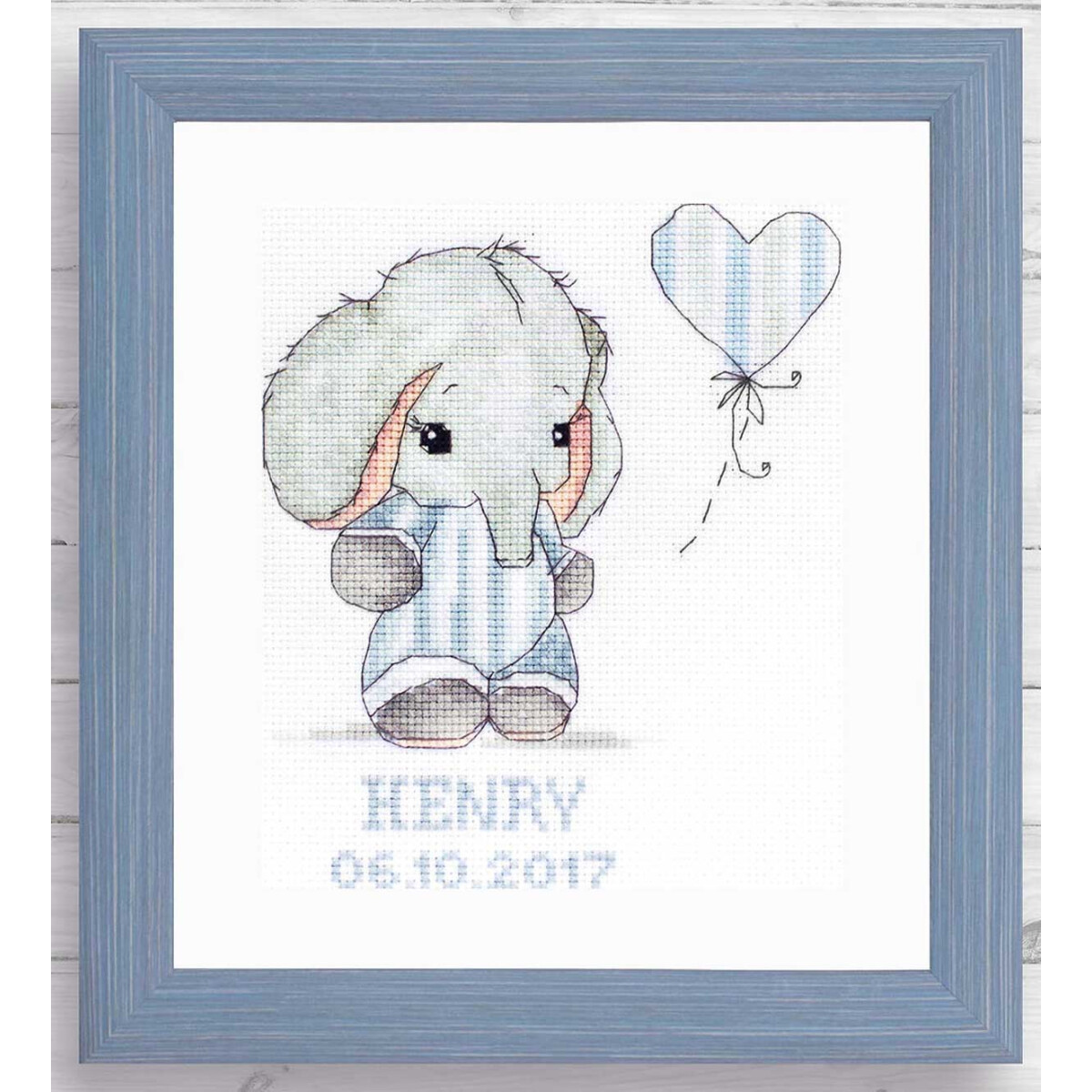 A framed Luca-s embroidery pack artwork features a cute,...