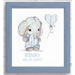 Luca-S counted cross stitch kit with frame "Baby Boy...