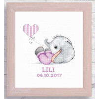 Luca-S counted cross stitch kit with frame "Baby Girl I", 23x24,5cm, DIY