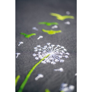 Vervaco Set de puntadas de satén para mantelería "Flower Fluff", diseño de bordado pre-dibujado, 80x80cm