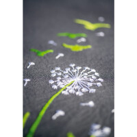 Vervaco Tafelkleed Satijn Steek Set "Flower Fluff", borduurmotief voorgetekend, 80x80cm