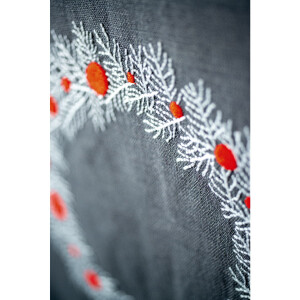 Vervaco Tischläufer Plattstich Set "Weihnachtsmotive", Stickbild vorgezeichnet, 38x138cm